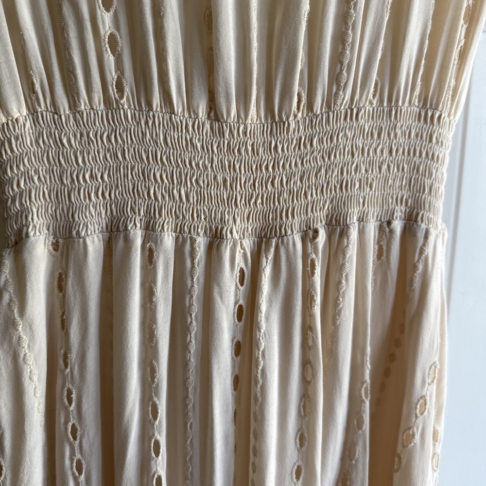 YFB Young Fabulous & Broke Costa Eyelet High Low Dress Ivory Medium - Picture 6 of 14